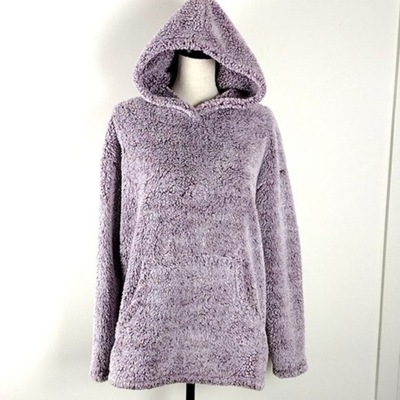 32 Degrees Purple Plush Sherpa Pullover Hoodie - Picture 10 of 13
